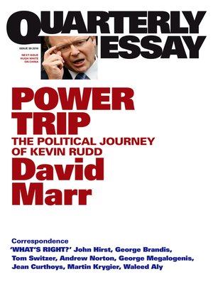 cover image of Quarterly Essay 38 Power Trip
